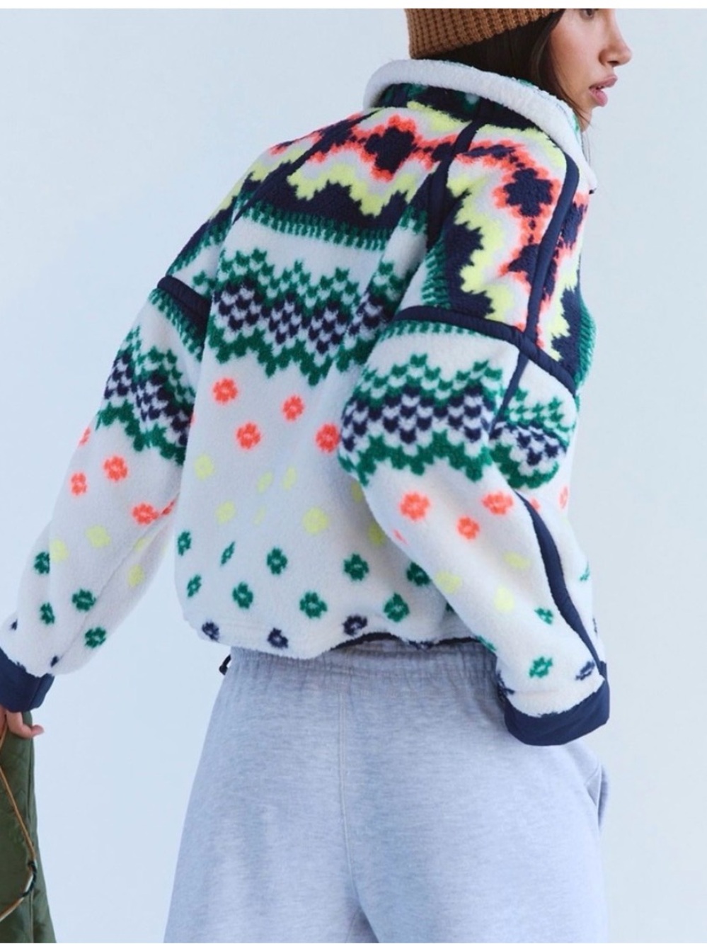 FREE PEOPLE x movement Mountain High Printed Half Zip Fleece size medium - Picture 4 of 11